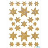 Herma Sticker DECOR Weihnachten Sterne gold Irisfolie 1 Bl