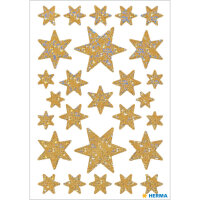 Herma Sticker DECOR Weihnachten Sterne gold Irisfolie 1 Bl