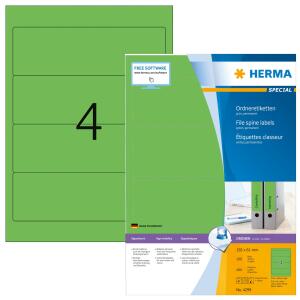 Herma Ordnerrückenschilder permanent 192 x 61 mm grün 100 Bl 400 Etik.