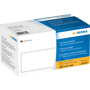 Herma Frankieretiketten permanent haftend 165 x 41 mm weiss doppelt 1000 Etik. mit Abziehlasche