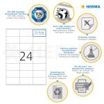 Herma Etiketten permanent haftend 70 x 36 mm weiss PREMIUM 500 Bl 2000 Etik. LaserInkCopy