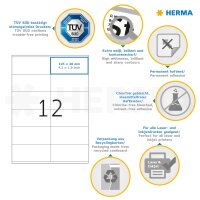 Herma Etiketten permanent haftend 105 x 48 mm weiss PREMIUM 500 Bl 6000 Etik. LaserInkCopy