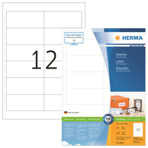 Herma Etiketten permanent haftend 97 x 42,3 mm weiss PREMIUM 200 Bl 2400 Etik. LaserInkCopy