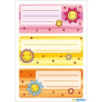 Herma Schuletiketten 76 x 35 mm Blumengesichter 3 Bl 9 Etik.