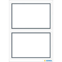 Herma Schuletiketten 82 x 55 mm Grauer Rand 6 Bl 12 Etik.