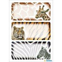Herma Schuletiketten 76 x 35 mm Afrika Tiere 3 Bl 9 Etik.