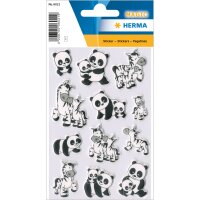 Herma Sticker MAGIC Tiere Panda- und Zebrafamilien 1 Bl