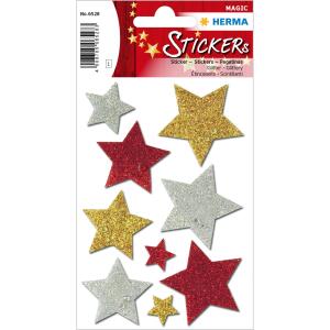 Herma Sticker MAGIC Weihnachten Bunte Sterne glittery 1 Bl