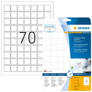 Herma Etiketten stark haftend 24 x 24 mm Folie weiss strapazierfähig 25 Bl 1750 Etik. LaserCopy