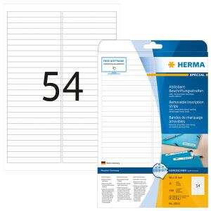 Herma Etiketten ablösbar 96 x 10 mm weiss 25 Bl 1350 Etik. LaserInkCopy