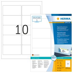 Herma Etiketten für Adressen ablösbar 96 x 50,8 mm weiss 100 Bl 1000 Etik. LaserInkCopy