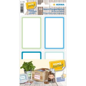 Beschriftungsetiketten 52x82 mm Blau/Grün, ablösbar