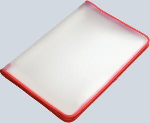FSY Reißverschluss-Portfolio, A3, PP farblos transluzent, Zip rot, 1 Stück