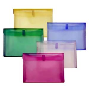 Fächertasche "light" mit 5 Fächern+Reitern, A4, PP, fbg.sort. transp.,
