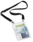 Durable Namensschild A6 mit Textilband tr/sw hochformat