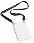 Durable Namensschild A6 mit Textilband tr/sw hochformat