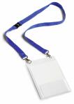 Durable Namensschild A6 mit Textilband tr/d.bl hochformat