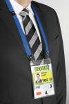 Durable Namensschild A6 mit Textilband tr/d.bl hochformat