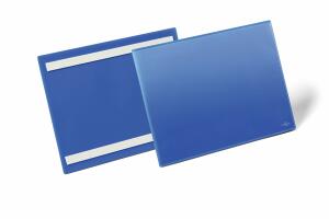 Durable Etikettentasche A4 d.bl 50St selbstklebend Querformat