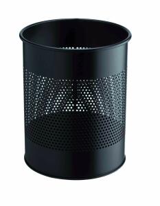Durable Papierkorb 15l Metall rund sw perforiert 165mm
