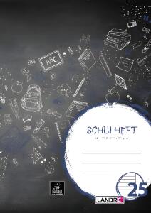 Schulheft A4, 32 Blatt, 80 g/m², Lineatur 25 (liniert mit Rand rechts)