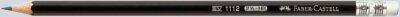 Faber Castell Bleistift 1112 HB schwarz mit Gummitip