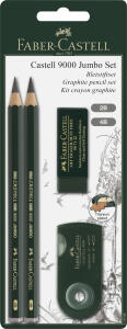 Faber Castell Bleistift 9000 Jumbo 2B+4B grün Radierer