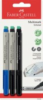 Faber Castell Marker Multimark 2x non-perm 1x perm. bl+sw