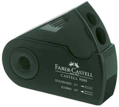 Faber Castell Doppelspitzdose Vierkantbehälter 9000 grün