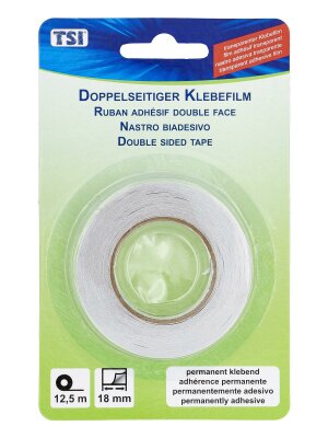 TSI Klebeband doppelseitig 12,5 m x 18 mm , im Blister