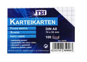 TSI Karteikarten A8 kariert beidseitig bedruckt 100 Stück