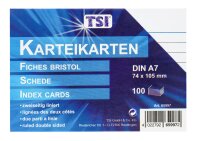 TSI Karteikarten A7 liniert beidseitig bedruckt 100...