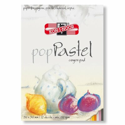 KOH Pastell- Malblock A4 Block - 20 Blatt farbig , 220 g/m²