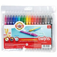 KOH Fasermaler Doppelfaserpens Dick - Dünn 18er...