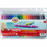 KOH Fasermaler Doppelfaserpens Dick - Dünn 24er...