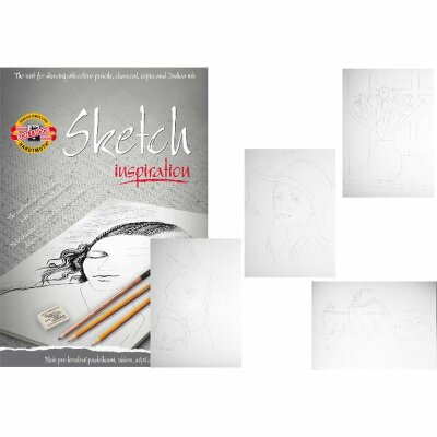 KOH Sketchblock A4 - mit vorgedruckten Motiven 110 g/m² 20 B