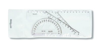 KOH Geometrie - Set 4 Teile 20 cm Lineal transp
