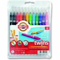 KOH Fasermaler Doppelfaserpens Dick - Dünn 12er...