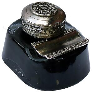 Tintenglas mit 48 ml schwarzer Tinte und Metall-Teilen 4014509119824