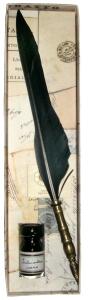 Rubinato Gänsekiel schwarz mit Metallschaft und Tinte 10 ml Rubinato-schwarz 1 Stück