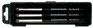 Standardgraph Fineliner tec pen Satz 1-5-8 schwarz im Etui