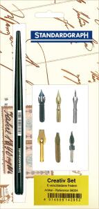 Standardgraph Creativ 6 verschiedene Federn + Federhalter Pack