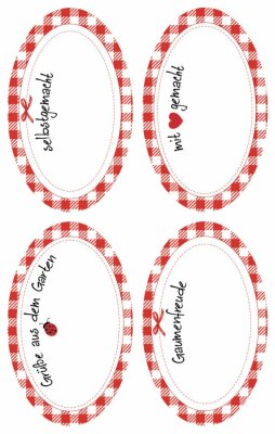 Zweckform Einmachetiketten Karo oval 76x120 mm 59185  8 Stück