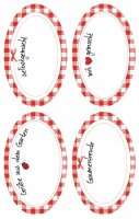 Zweckform Einmachetiketten Karo oval 76x120 mm 59185  8...