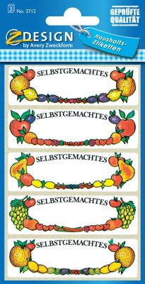 Zweckform Einmachetiketten Obst oval 76x120 mm 3712  15 Stück