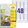 Zweckform L4778REV-20 Wetterfeste Etiketten (A4, 960 Stück, ablösbar, 45,7 x 21,2 mm) 20 Blatt weiß