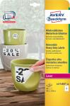 Zweckform L4774REV-20 Wetterfeste Etiketten (A4, 80 Stück, ablösbar, 99,1 x 139 mm) 20 Blatt weiß