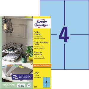 Zweckform 3457 400St Universaletikett 105x148 blau