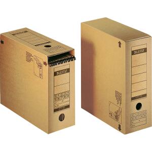 LEITZ 6086 ArchivSchachtel A4 mit Verschlussklappe naturbraun