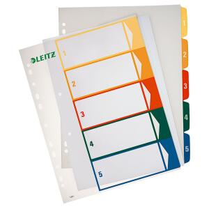 LEITZ Register A4 15 tra fbg.Tabs 12910000 Plastik überb